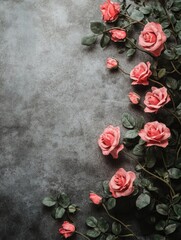 Precious Flowers: Romantic Roses on a Rustic Wall