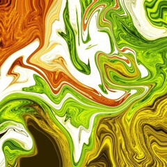 Retro Green and Brown Design: Wavy Gradient Background with Fluid Curves and Rustic Texture