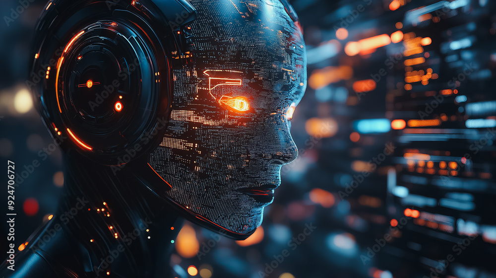 Poster artificial intelligence concept, futuristic technology, advanced ai algorithms, high-tech environmen