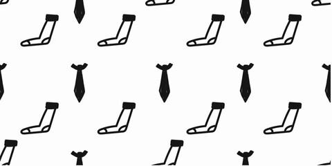 Father’s Day. Seamless pattern with black neckties and socks. Template for Notebook covers, pattern for wallpapers, textile. doodle vector