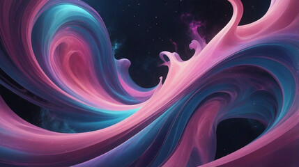 abstract background featuring swirling waves inspired by the dynamic movements of a cosmic nebula