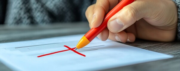 Person Marking Error With Red Marker, Generative AI