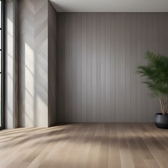 An empty and unfurnished living room, empty room with wooden floor