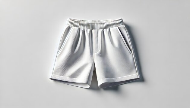 white shorts pant mock up isolated on white background