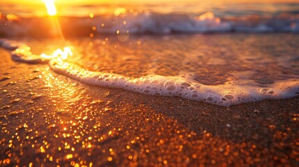 Detailed Sandy Beach Texture with Fine Grains and Tide Patterns.