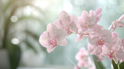 Pink Orchid Blossoms in Soft Focus