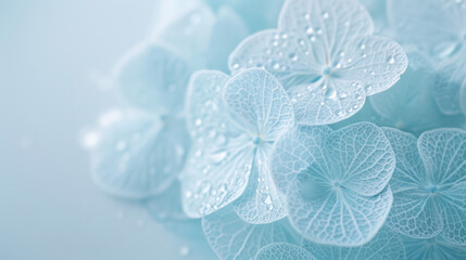 Hydrangea Petals With Dew Drops