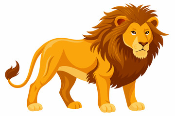 A Proud Lion Standing on a White Background