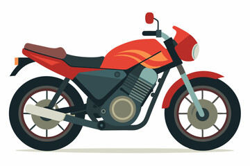 Obraz premium Red and Black Motorcycle with Spoked Wheels