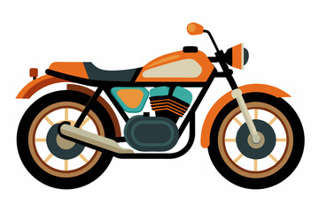 Obraz premium Orange and Black Motorcycle with Spoked Wheels