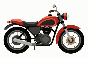 Fototapeta premium Red Vintage Motorcycle with Black Wheels and Chrome Details