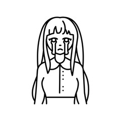 Psychological genre of manga color line icon. Character in anime style.