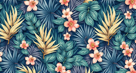 Fototapeta premium seamless pattern with flowers