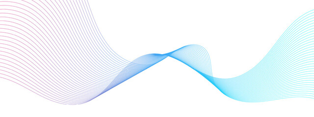 Blue and pink wavy lines abstract background with gradient color