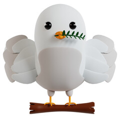 Peaceful Pigeon Carrying Olive Branch