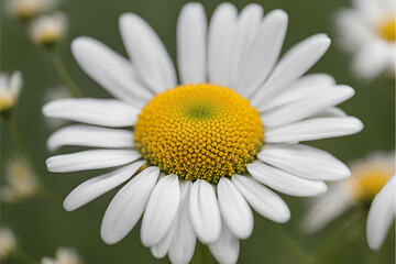 Delicate Daisy Close-Up, Pure White Daisy Blossom, Sunny Yellow Daisy Center, Vibrant Daisy in Bloom, Daisy in Sunlight.