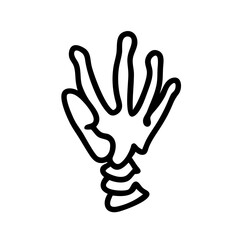 Obraz premium Witch Hand Icon, Halloween Symbol, Outline Style, White Background
