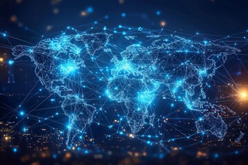 Global Digital Business Network Connection Illustration created with Generative AI