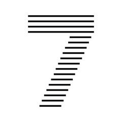 Number 7 with Abstract Line Pattern
