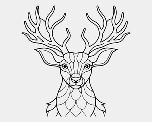 Deer Line art design 