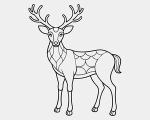Deer Line art design 