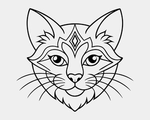 Cat line art design 