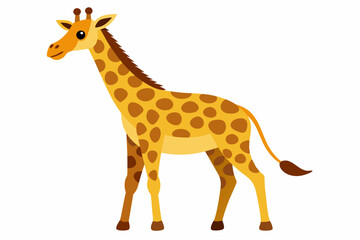 Fototapeta premium Cartoon Illustration of a Giraffe with Brown Spots