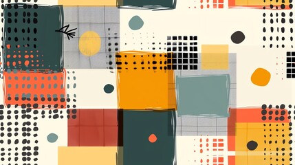 Seamless pattern Modern broken check design with vibrant, playful colors