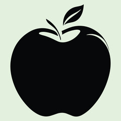 A Apple silhouette vector art,