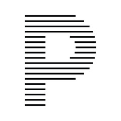 Letter P Logo with Abstract Line Pattern
