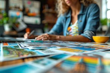 Fototapeta premium Client Upset at Travel Agency Amidst Planning Conflicts and Options.