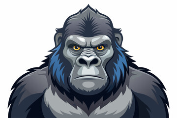 Obraz premium Close-up of a Powerful Gorilla with Blue Highlights