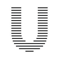 Letter U Logo with Abstract Line Pattern