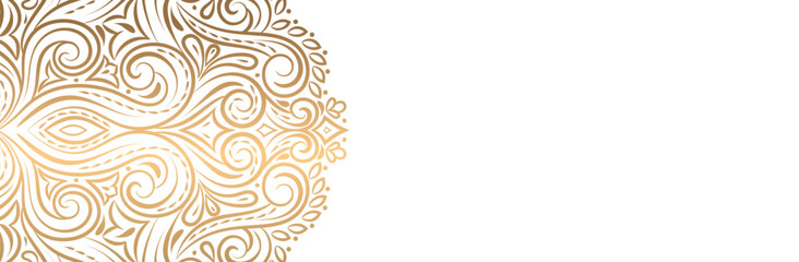 Decorative golden mandala on white background 