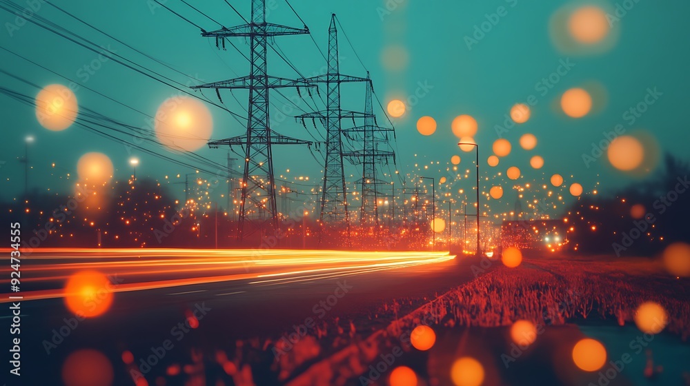 Poster digital city smart grid with ai-optimized power distribution and augmented reality monitoring