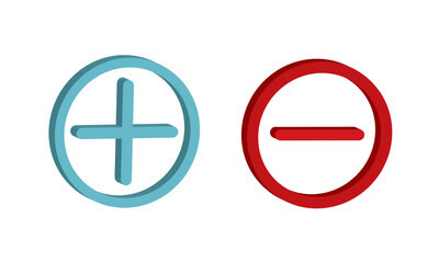 plus- minus icon. subtract and add icon in color for web site and mobile app vector.
