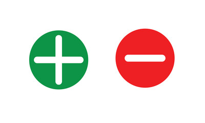 Obraz premium plus- minus icon. subtract and add icon in color for web site and mobile app vector. 