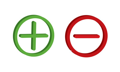 Obraz premium plus- minus icon. subtract and add icon in color for web site and mobile app vector. 