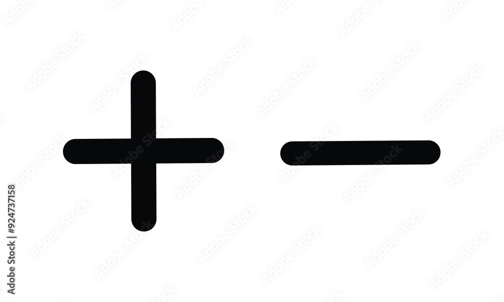 Poster plus and minus icon vector for web and mobile app. plus and minus sign and symbol. add plus and subt