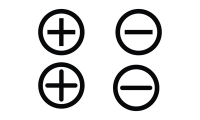Plus and minus icon vector for web and mobile app. plus and minus sign and symbol. add plus and subtract flat icons.