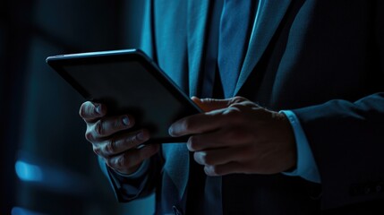 Business Professional Engaged with a Tablet
