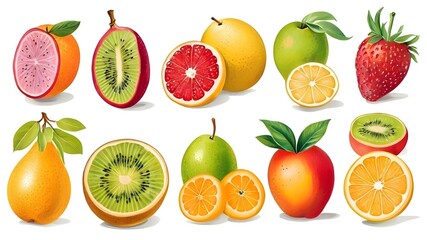 Illustration of fruit mix