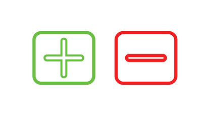 plus and minus icons set in green and red color. Calculator icon, you can use for commercial. 
