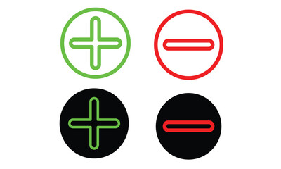 plus and minus icons set in green and red color. Calculator icon, you can use for commercial. 
