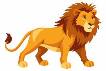 Obraz premium A Cartoon Lion Standing with a Serene Expression