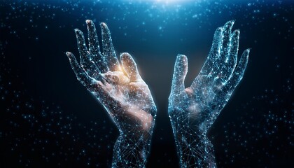 Digital hand in e-learning.
