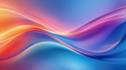 Obraz premium A vibrant abstract background with flowing waves in shades of orange, pink, purple, and blue, ideal for digital designs.