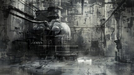 Industrial Apartment Renovation Sketch Featuring Metal and Concrete Design