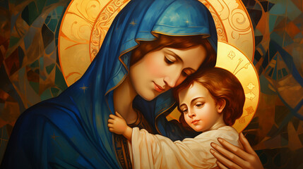 Mother Mary and Baby Jesus Christ © Thomas