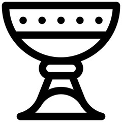 Chalice. Editable stroke vector icon. 